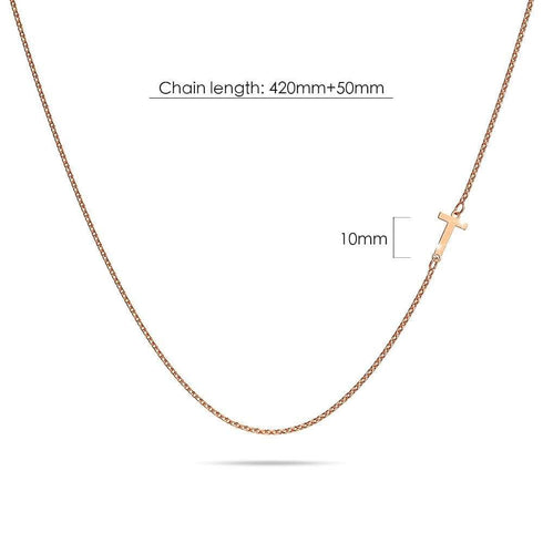 Bold Alphabet Letter Initial Charm Necklace in Rose Gold Tone
